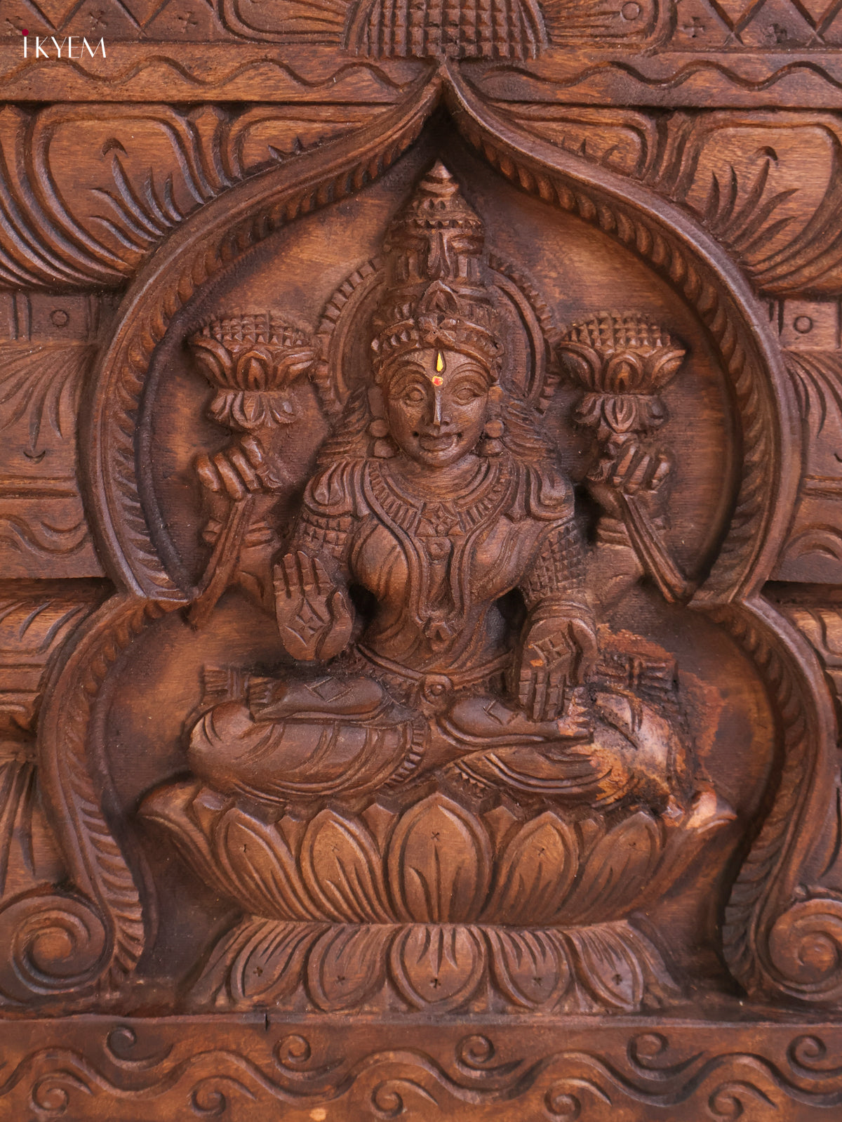 Wooden Hand Carved Lakshmi Gopuram (16x24)