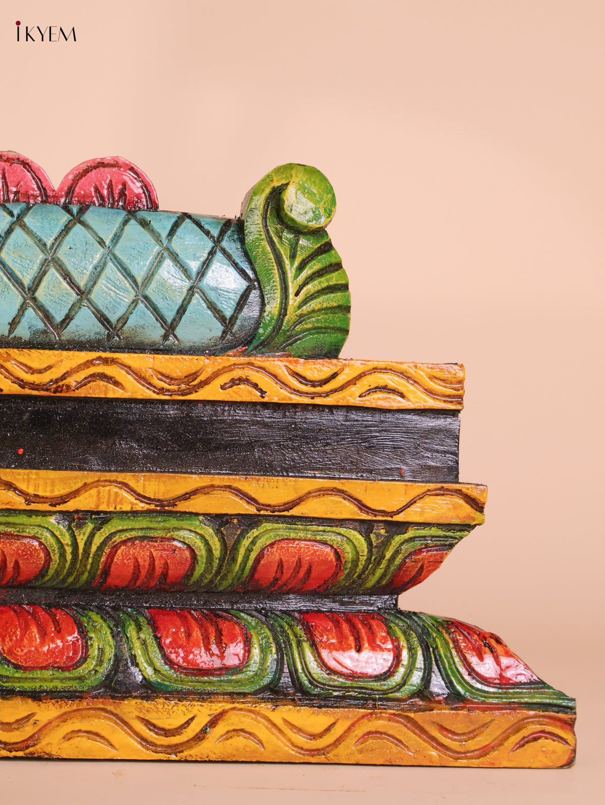 Wooden Hand Carved Gopuram Panel (10x36)
