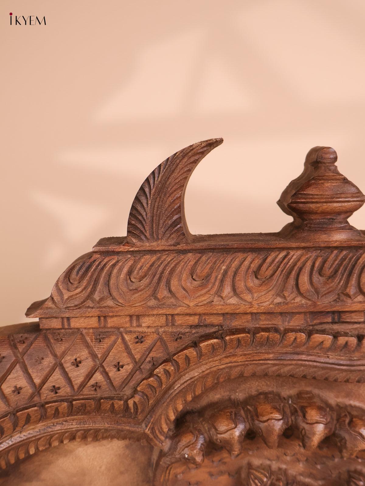 Wooden Hand Carved Painted Maha Vishnu Panel(16x40)