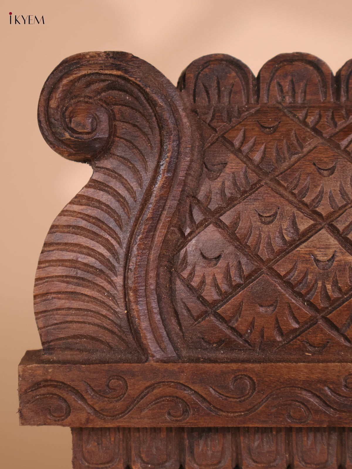 Wooden Hand Carved Gaja Lakshmi Gopuram (12x30)