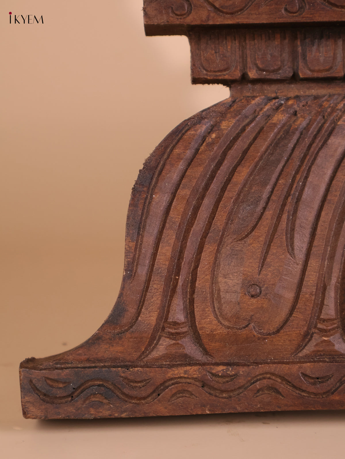 Wooden Hand Carved Gaja Lakshmi Gopuram (12x30)