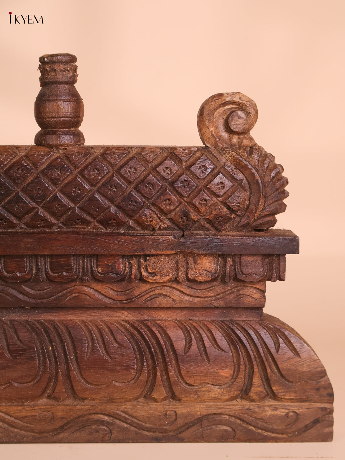 Wooden Hand Carved Gopuram Panel (10x24)