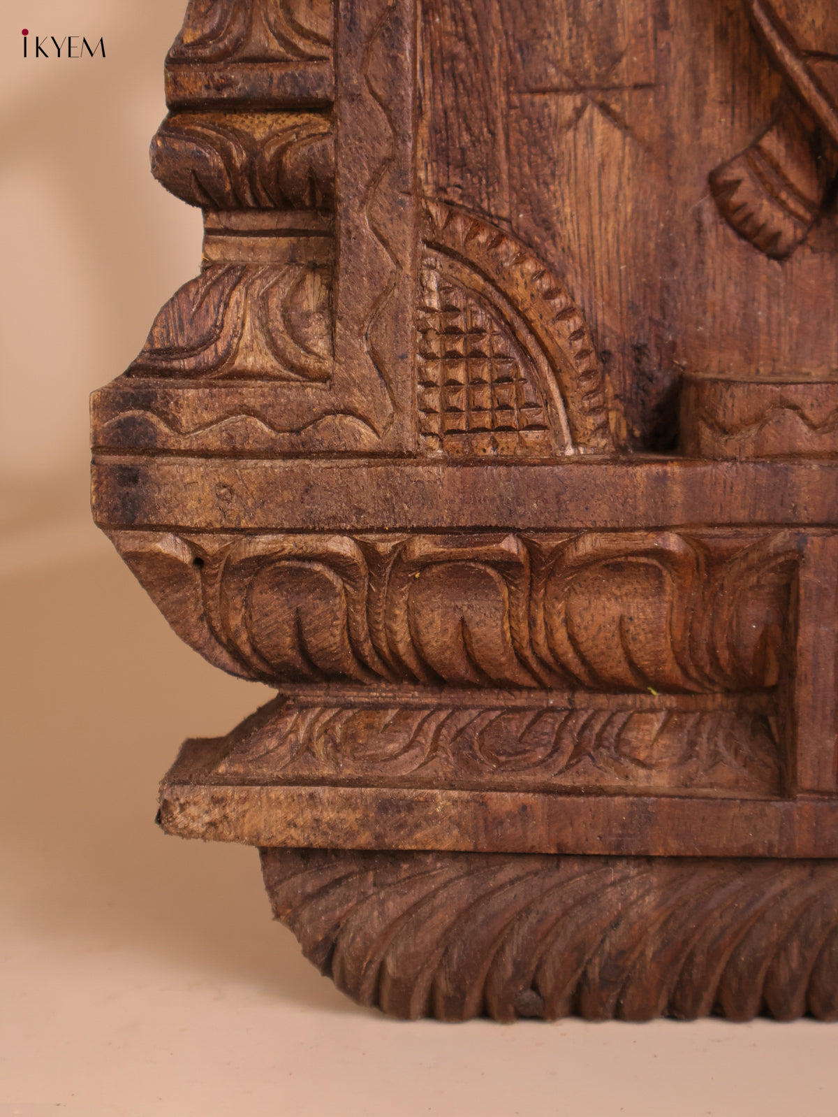 Wooden Hand Carved Kurma Avataram Panel (24x12)