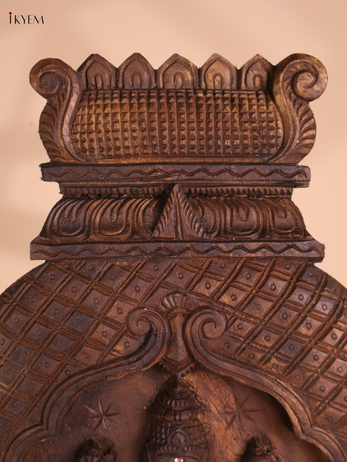 Wooden Hand Carved Narasimma Avataram Panel (24x12)
