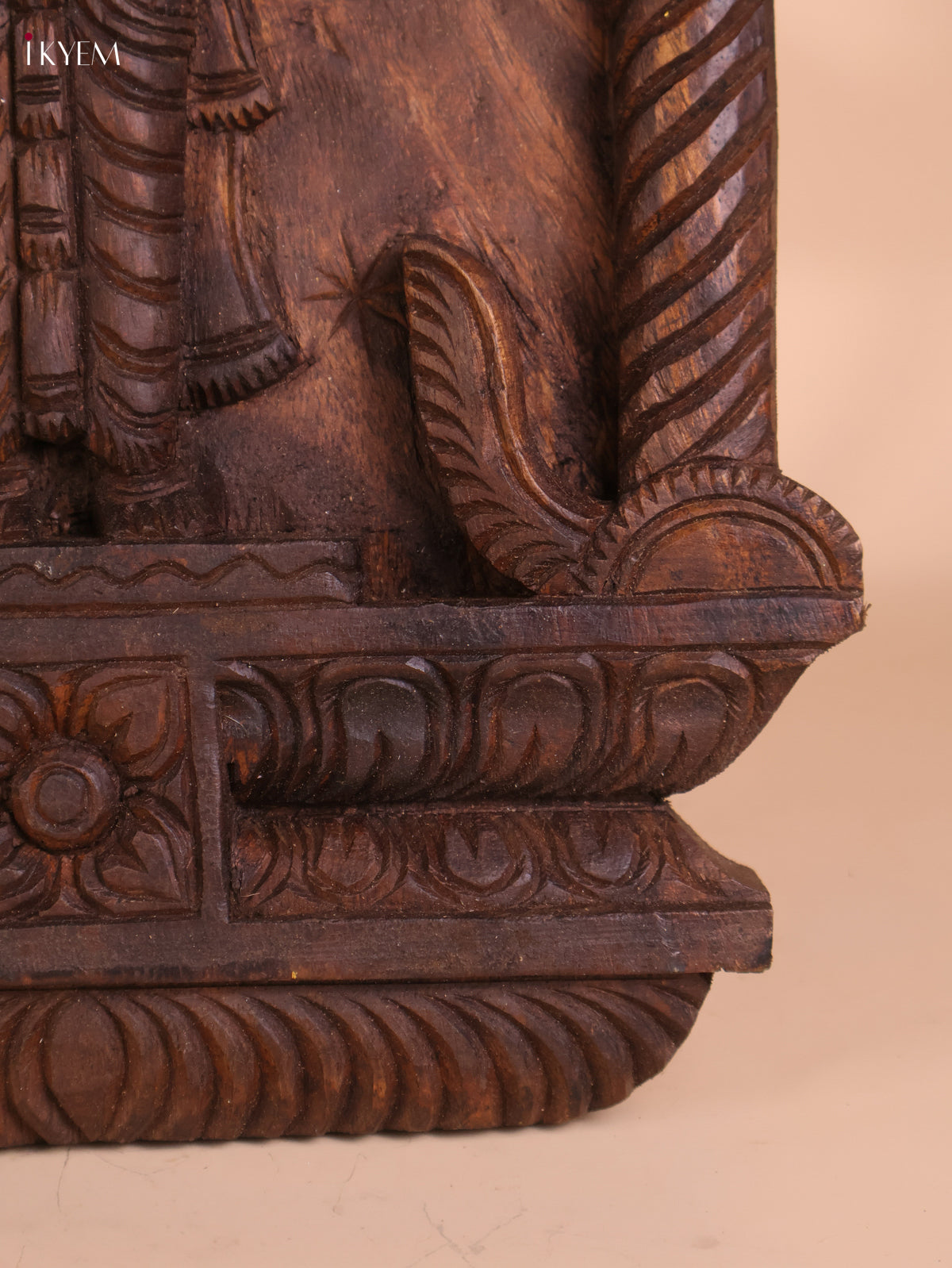 Wooden Hand Carved Narasimma Avataram Panel (24x12)