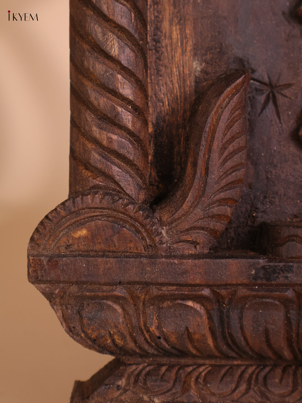 Wooden Hand Carved Narasimma Avataram Panel (24x12)