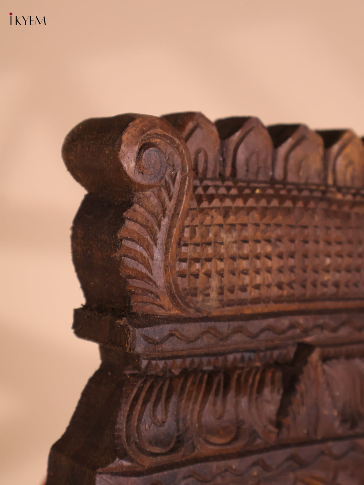 Wooden Hand Carved Narasimma Avataram Panel (24x12)