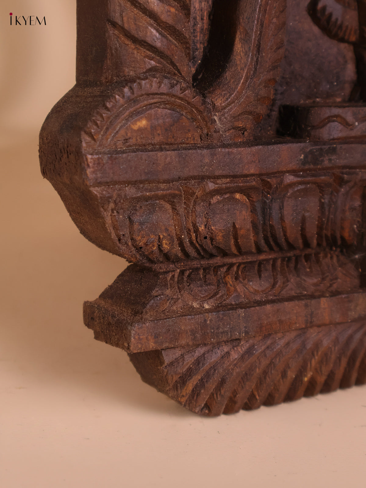 Wooden Hand Carved Narasimma Avataram Panel (24x12)