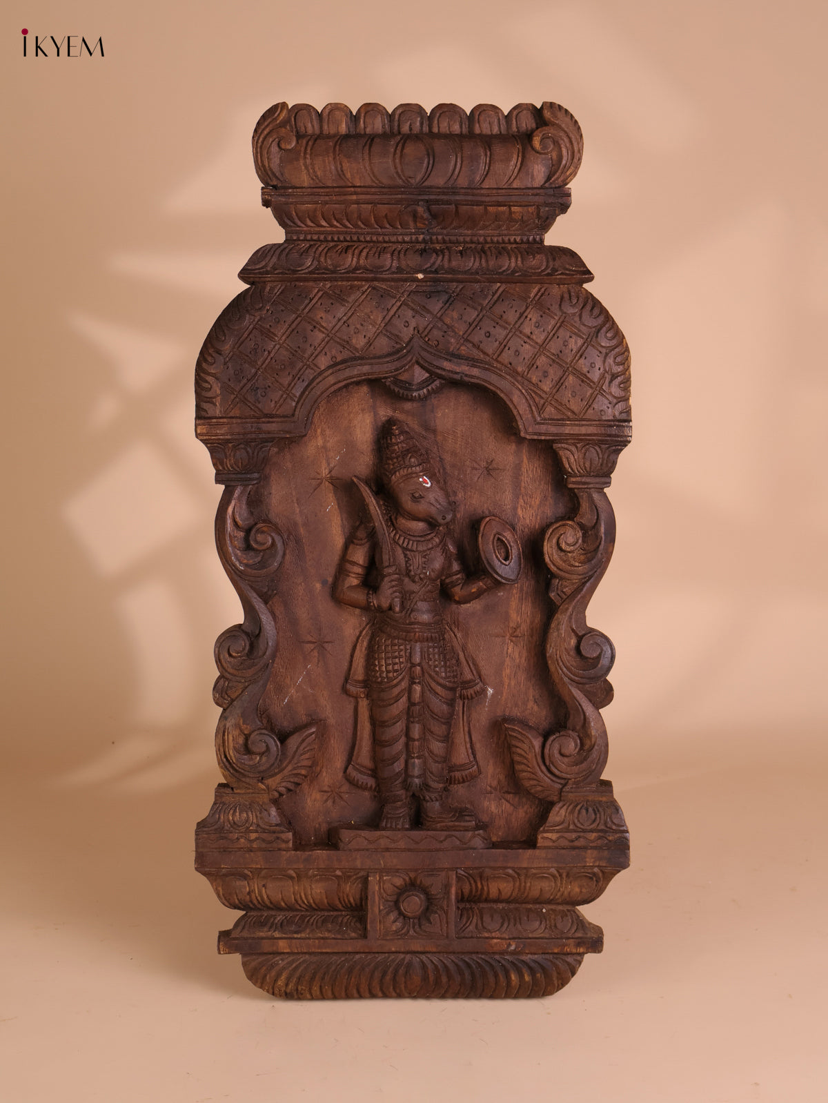 Wooden Hand Carved Varahar Avataram Panel (24x12)