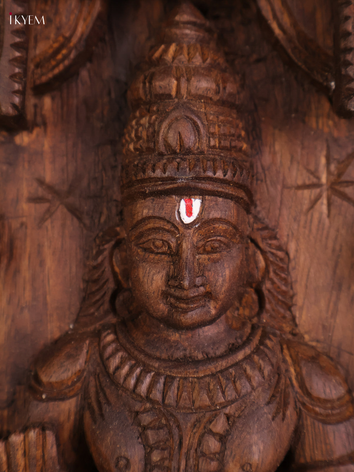 Wooden Hand Carved Matsya Avataram Panel (24x12)