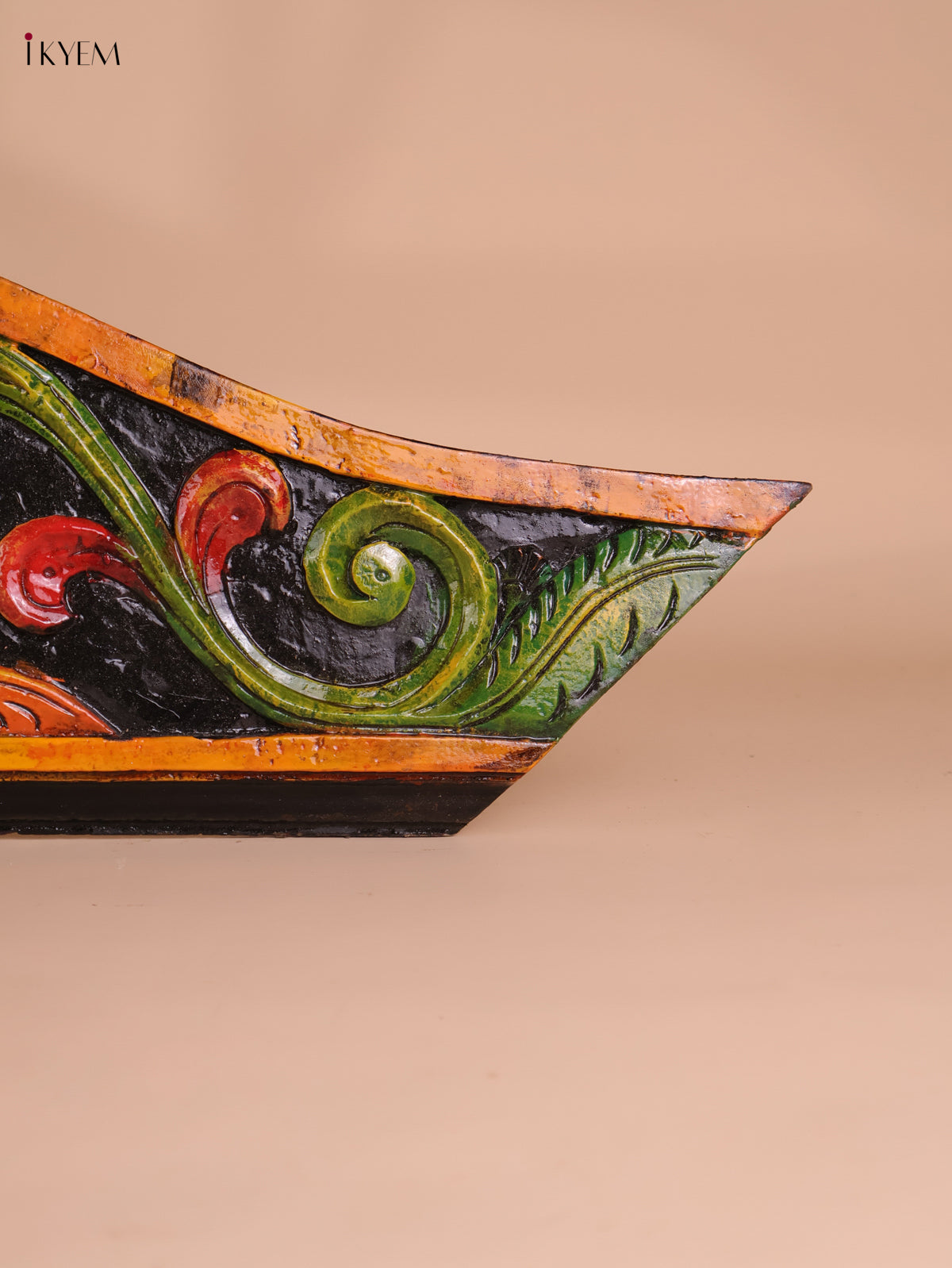 Wooden Hand Carved Painted Floral Designpanel (9x46)