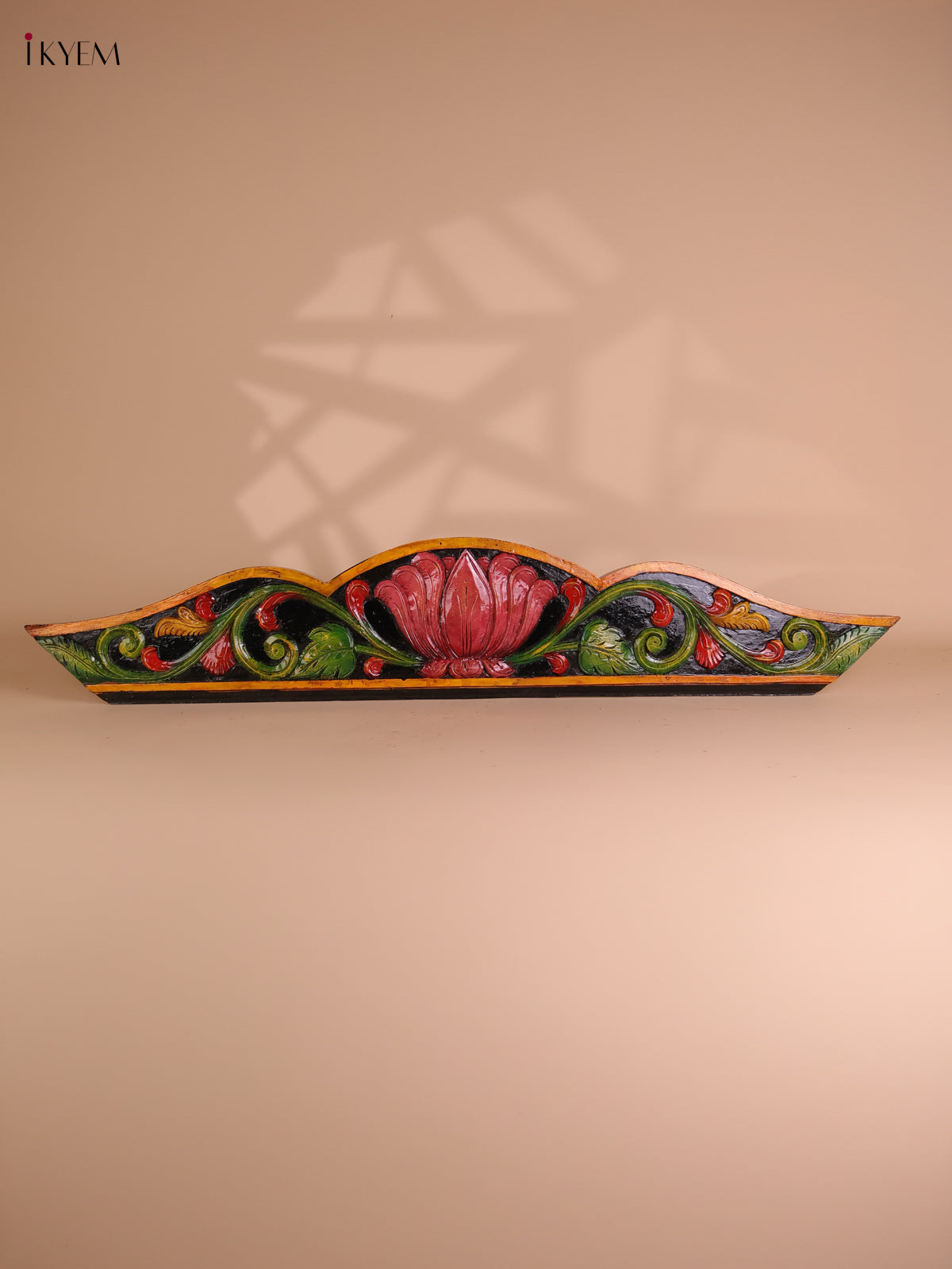 Wooden Hand Carved Painted Floral Designpanel (9x46)