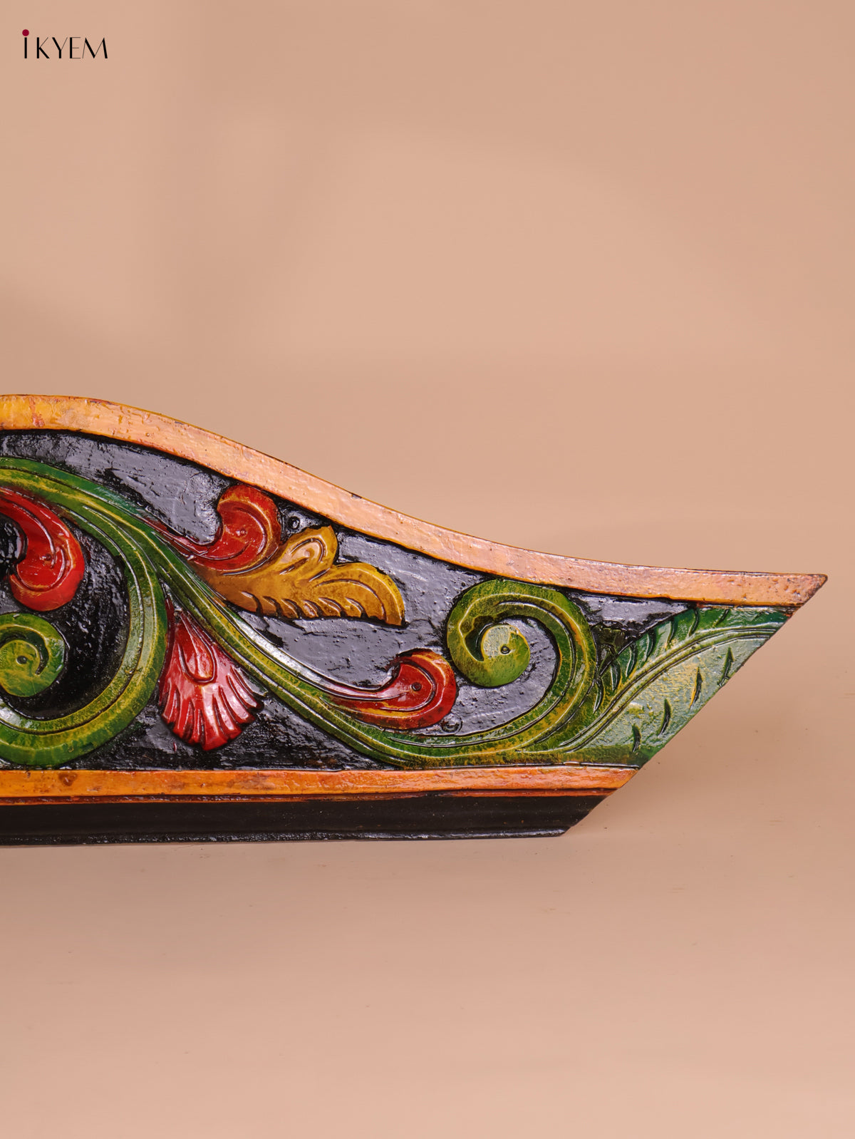 Wooden Hand Carved Painted Floral Designpanel (9x46)