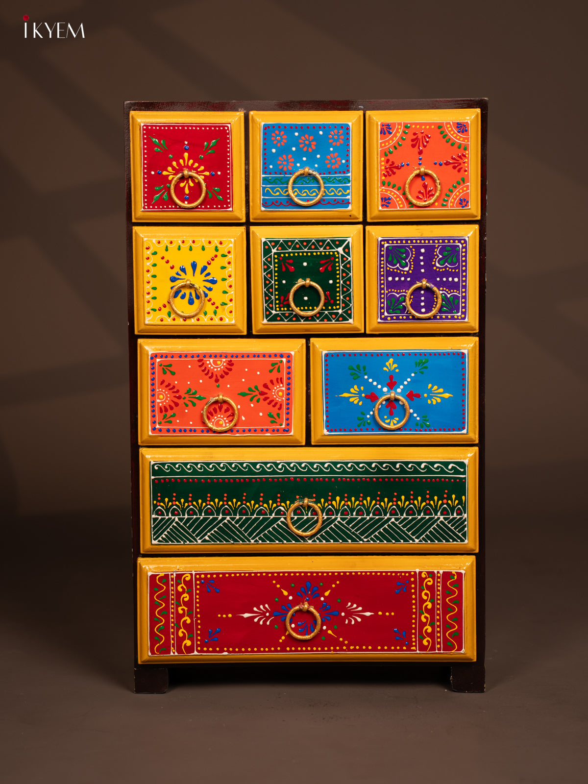 Hand-Painted Wooden Chest of 10 Drawers - 20 Inch - KF07119 – Ikyem