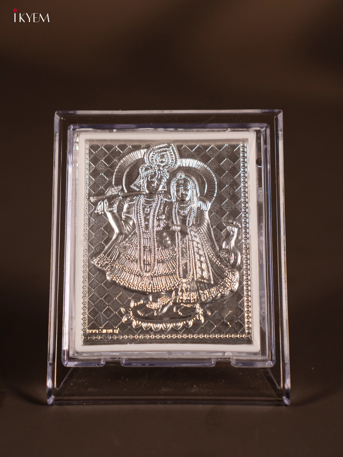 German Silver Radha Krishna Photo frame and stand