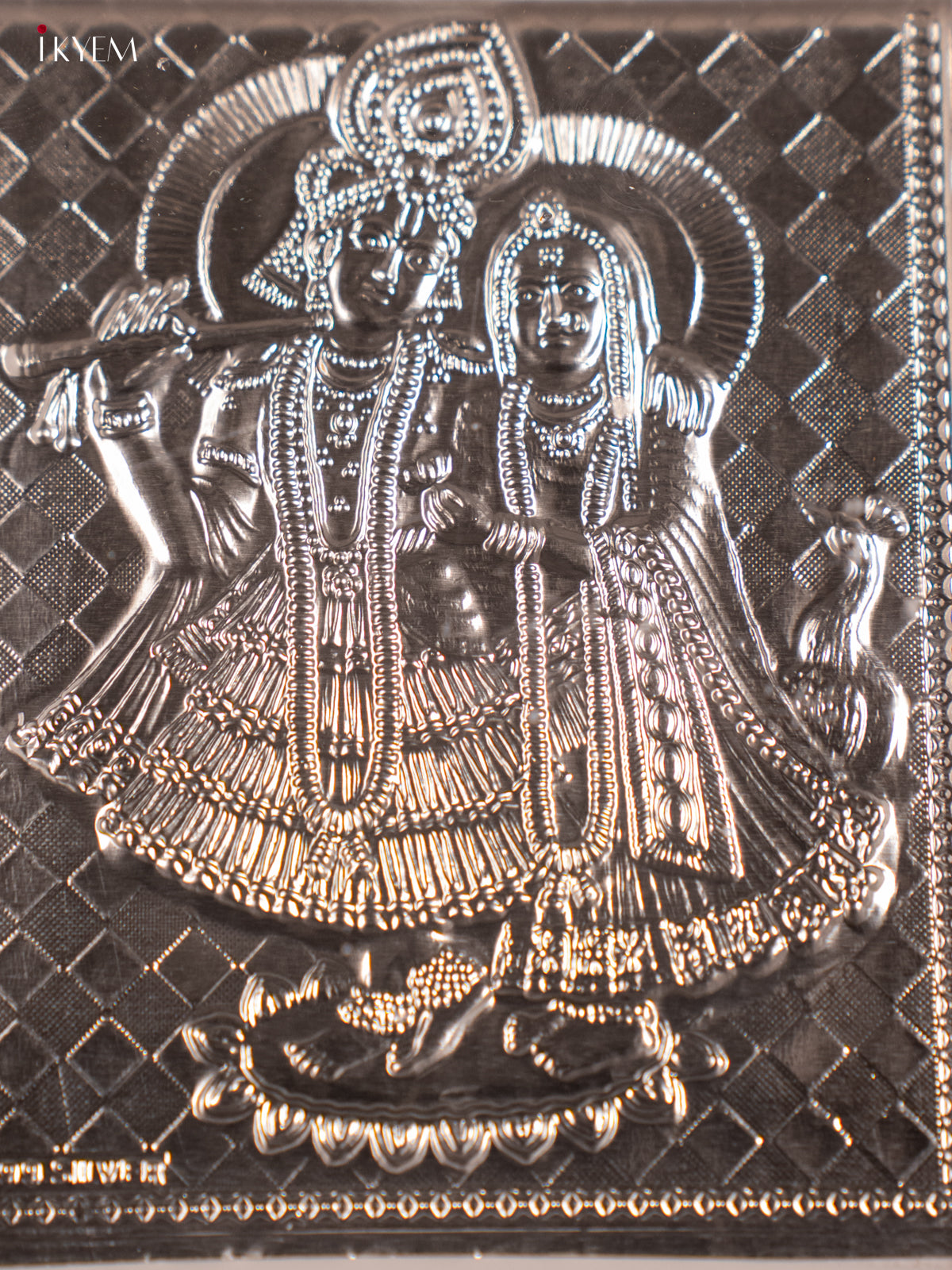 German Silver Radha Krishna Photo frame and stand -2