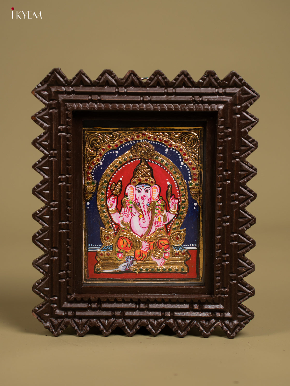 Majestic Lord Ganesha Thanjavur painting