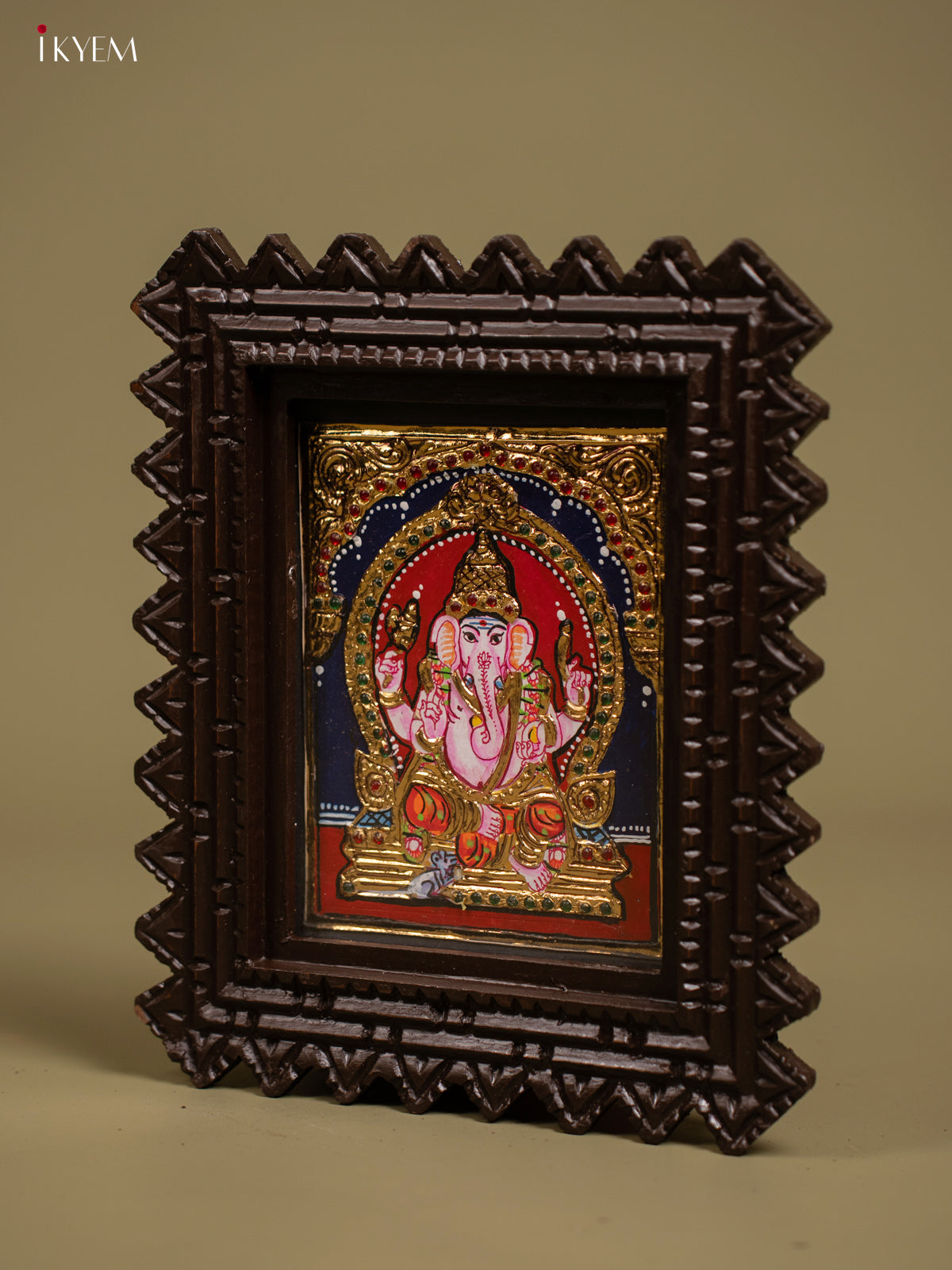 Majestic Lord Ganesha Thanjavur painting 2