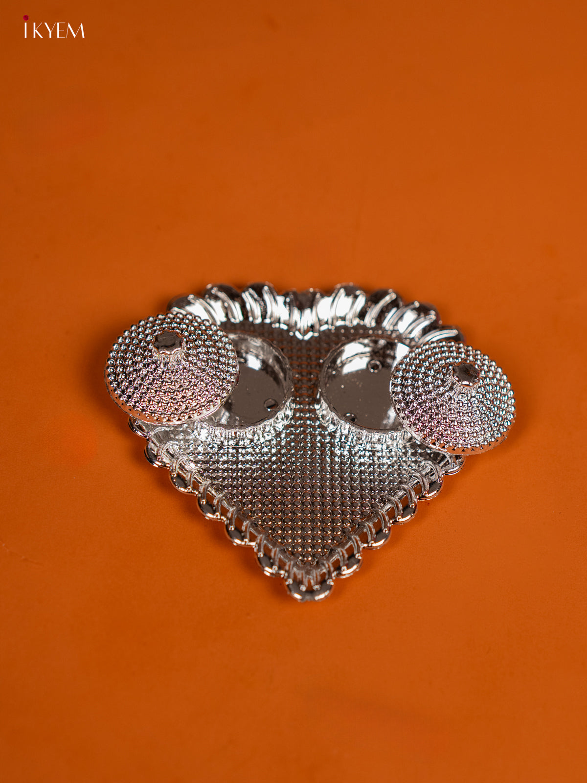 Silver Plate Kumkum Holder Heart -1