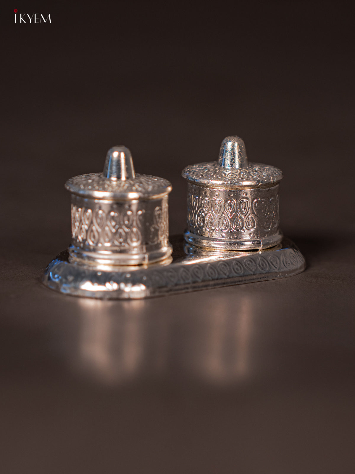 Elegant Silver Plated Haldi Kumkum Box -1