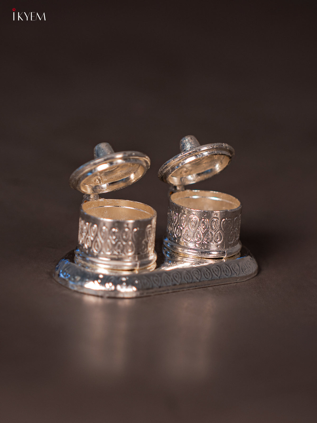 Elegant Silver Plated Haldi Kumkum Box -2