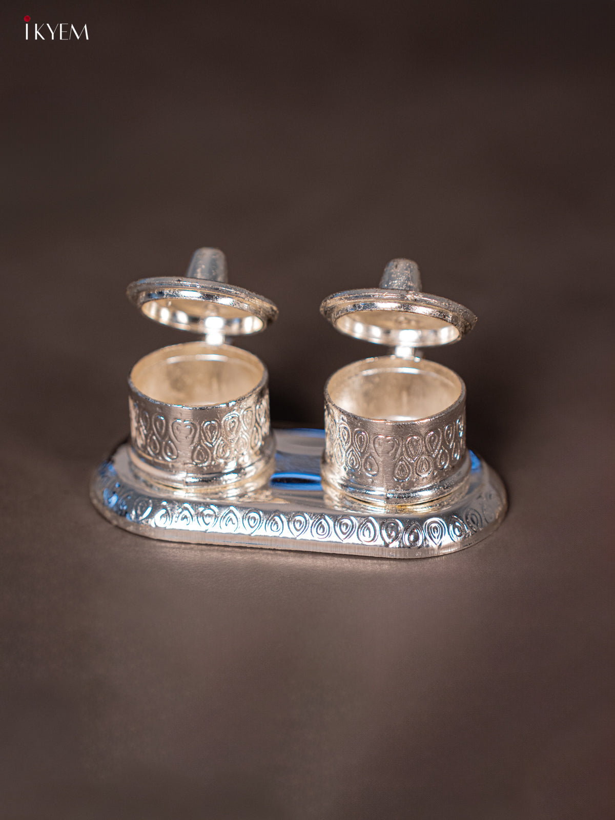 Elegant Silver Plated Haldi Kumkum Box -3