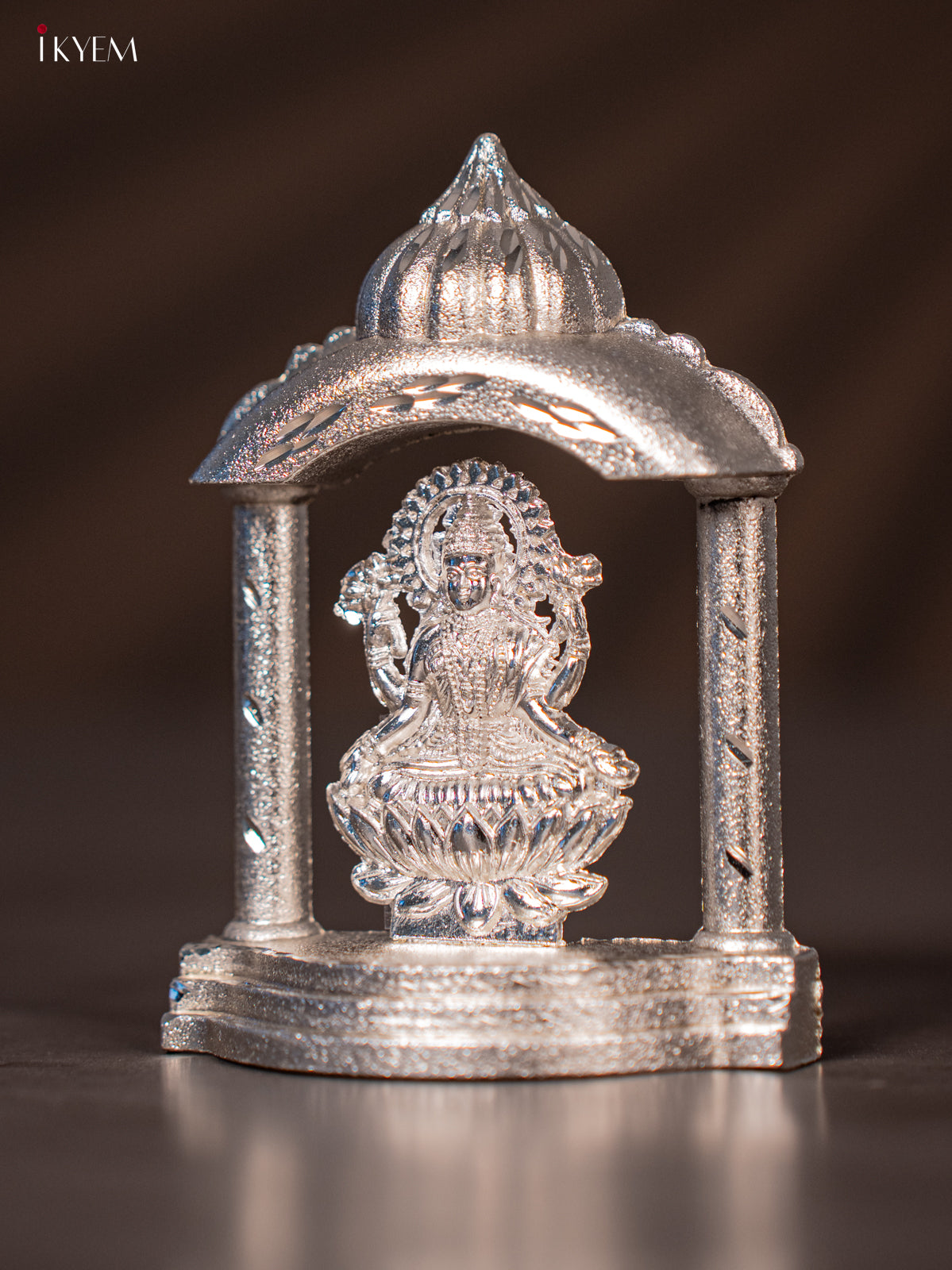Elegant Silver Plated Goddess Lakshmi In Temple Frame -2
