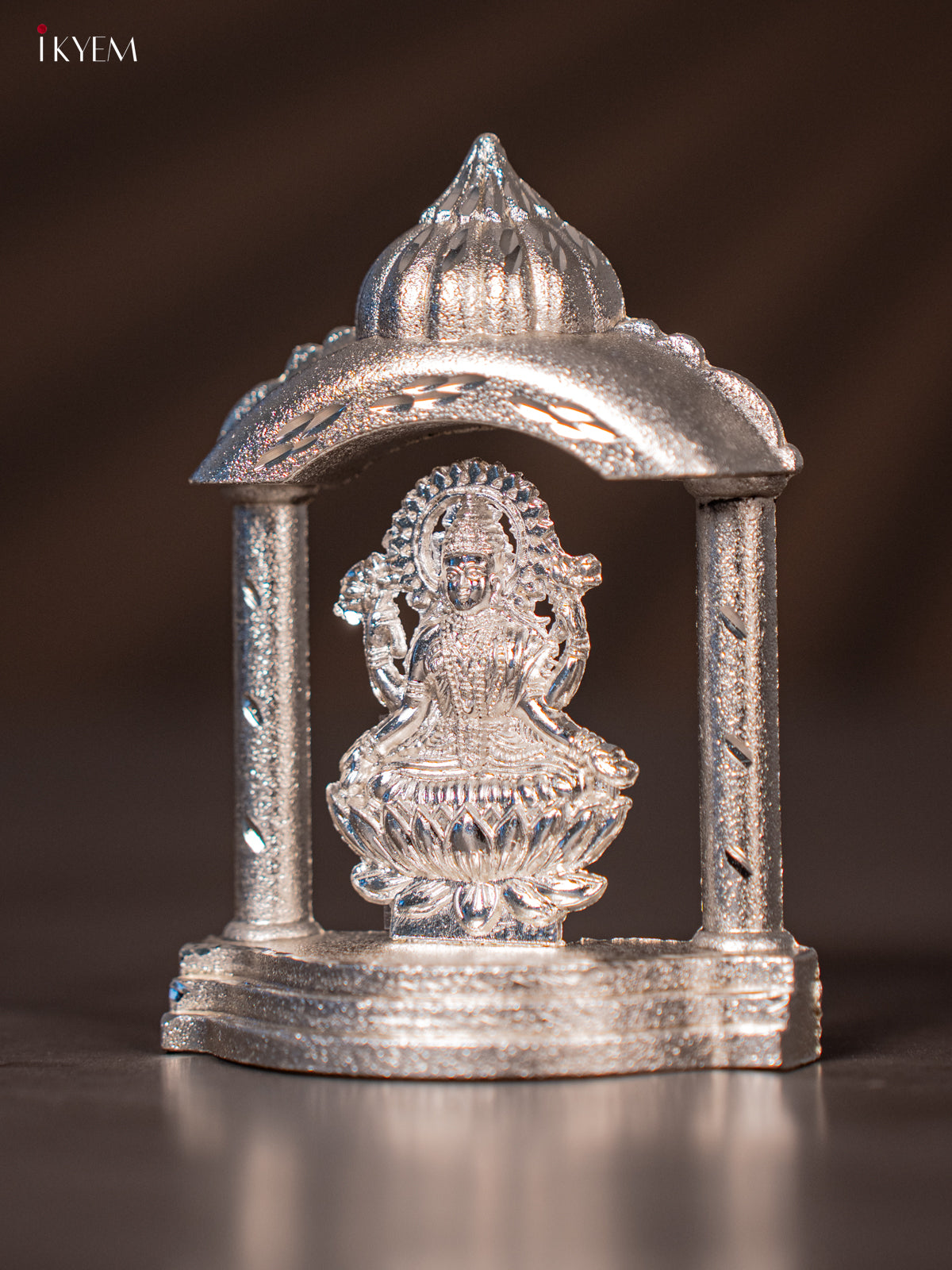 Elegant Silver Plated Goddess Lakshmi In Temple Frame -2