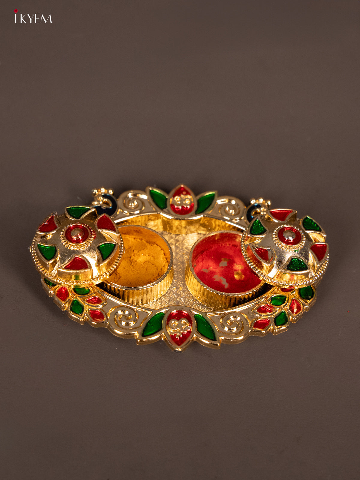 Traditional Meenakari Haldi Kumkum Holder -2