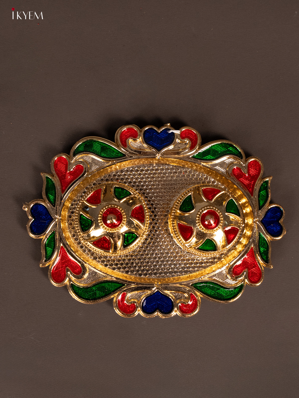 Stunning oval Meenakari Haldi Kumkum Holder