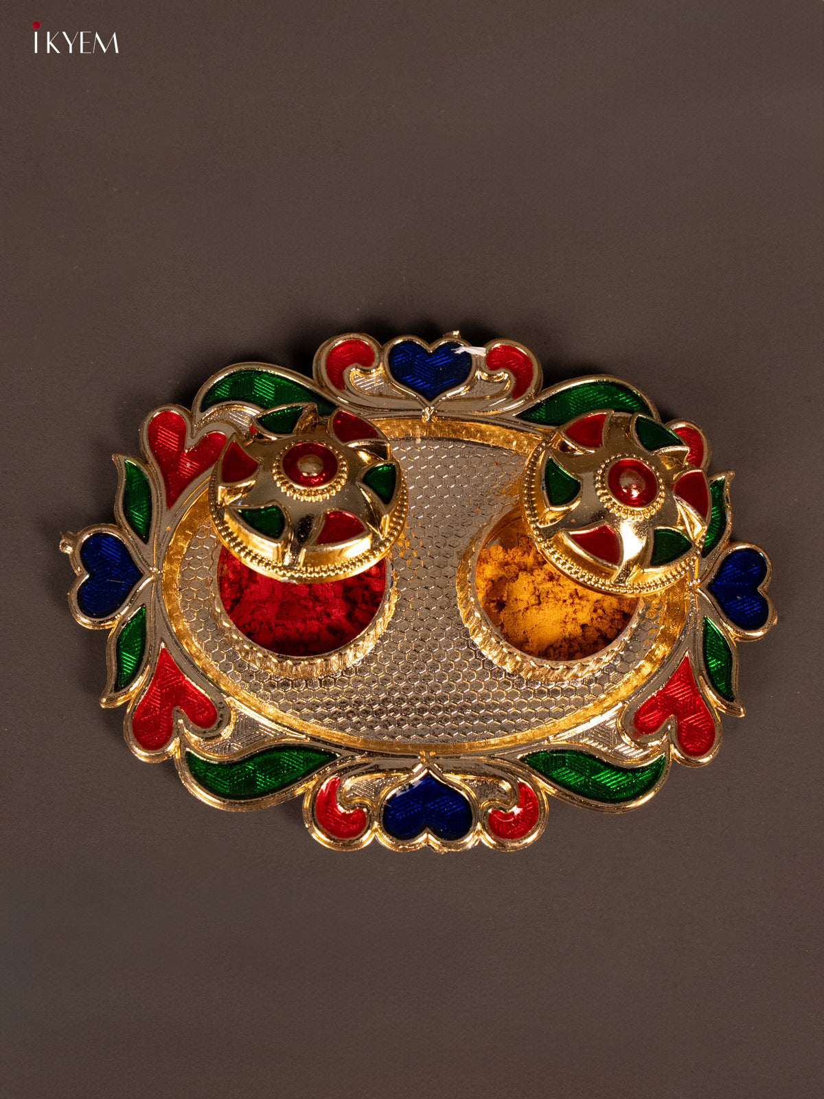 Stunning Meenakari Haldi Kumkum Holder -1