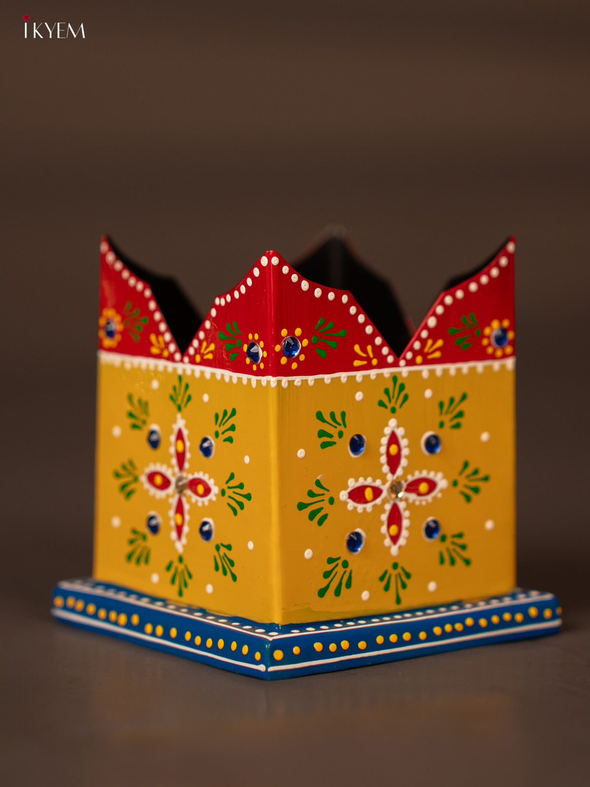 Small Handpainted Tulsi Maadam in Metal -1