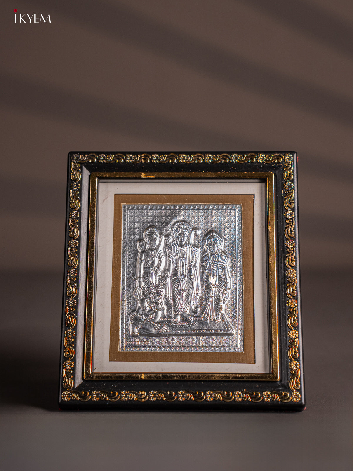 Elegant German Silver Ram, sita & Lakshman With Hanuman Photo frame with stand