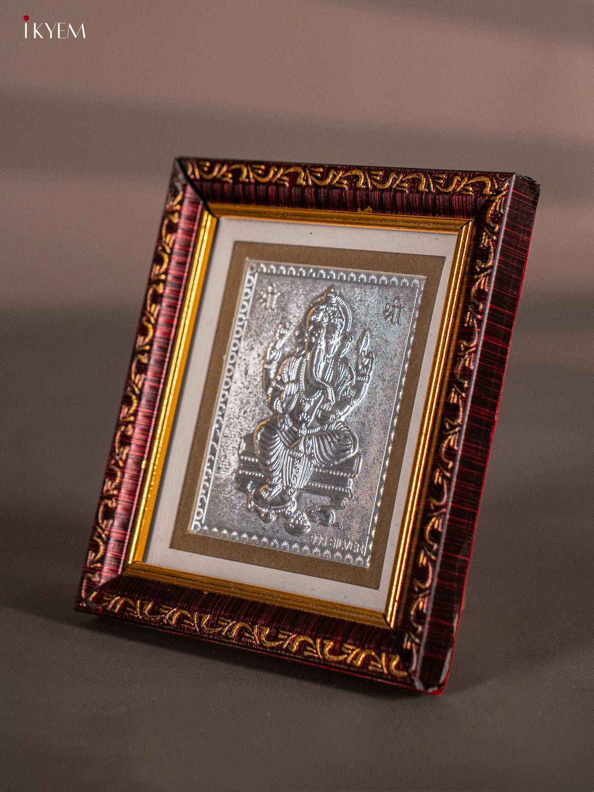 Divine German Silver Ganesha Photo frame with stand -1
