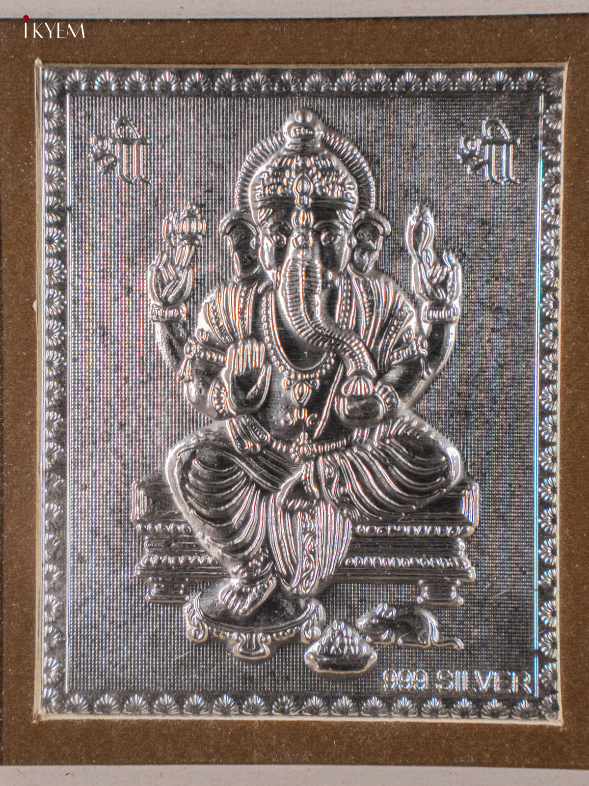 Divine German Silver Ganesha Photo frame with stand -2