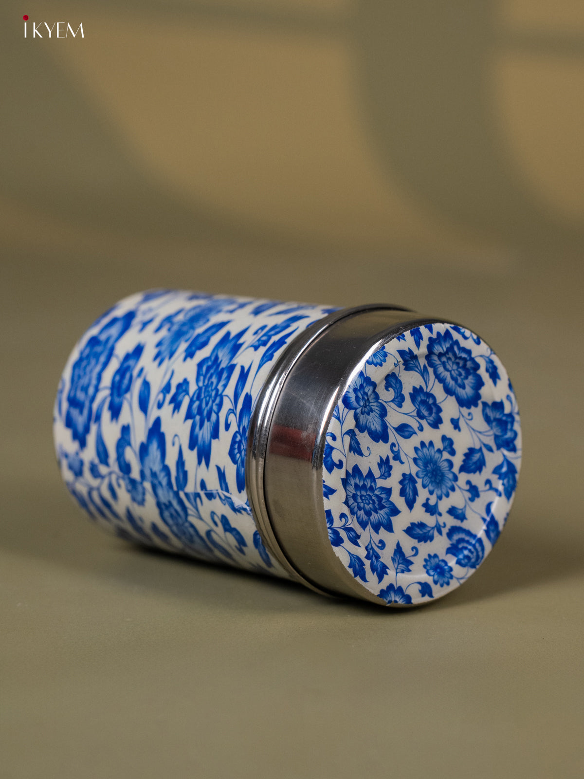 Digital Printed Floral Stainless-Steel Box - Blue -2