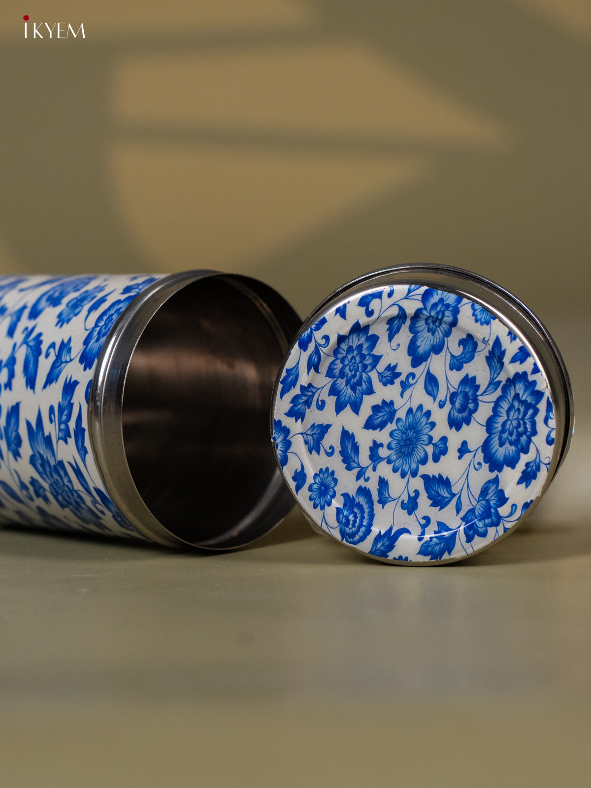 Digital Printed Floral Stainless-Steel Box - Blue -3