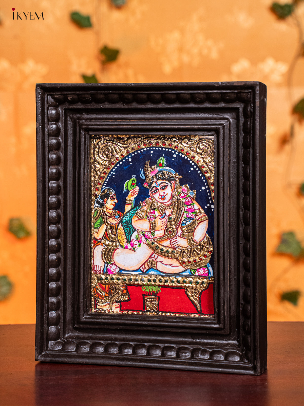 Traditional Butter Krishna Thanjavur painting 3