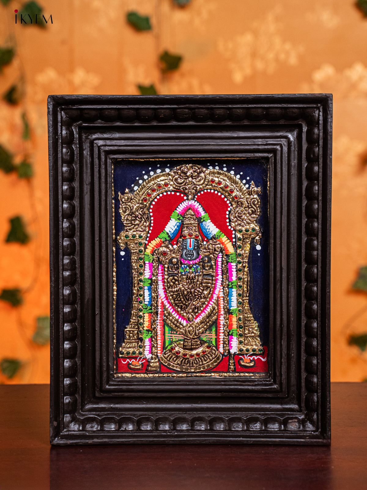 Divine Balaji Tanjore Painting in Teak Wood Frame