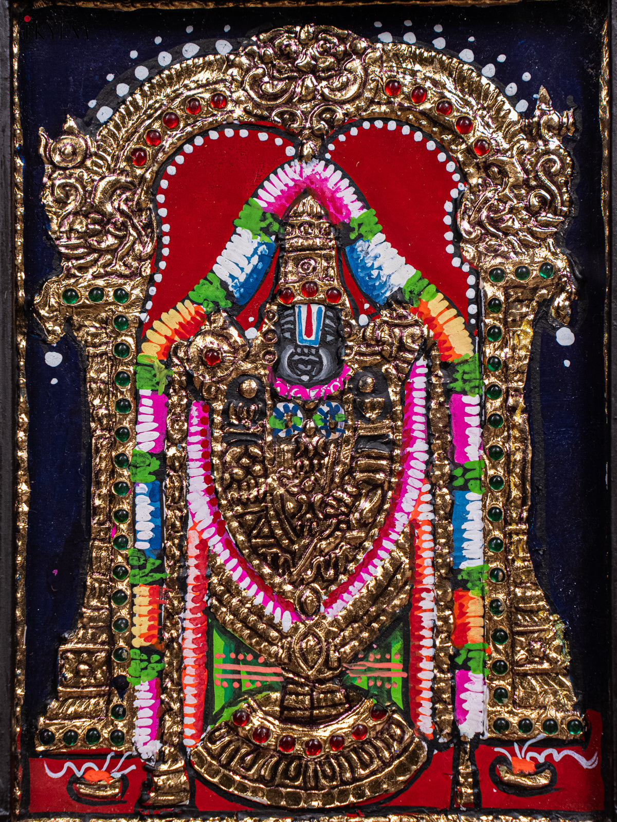 Divine Balaji Tanjore Painting in Teak Wood Frame 2