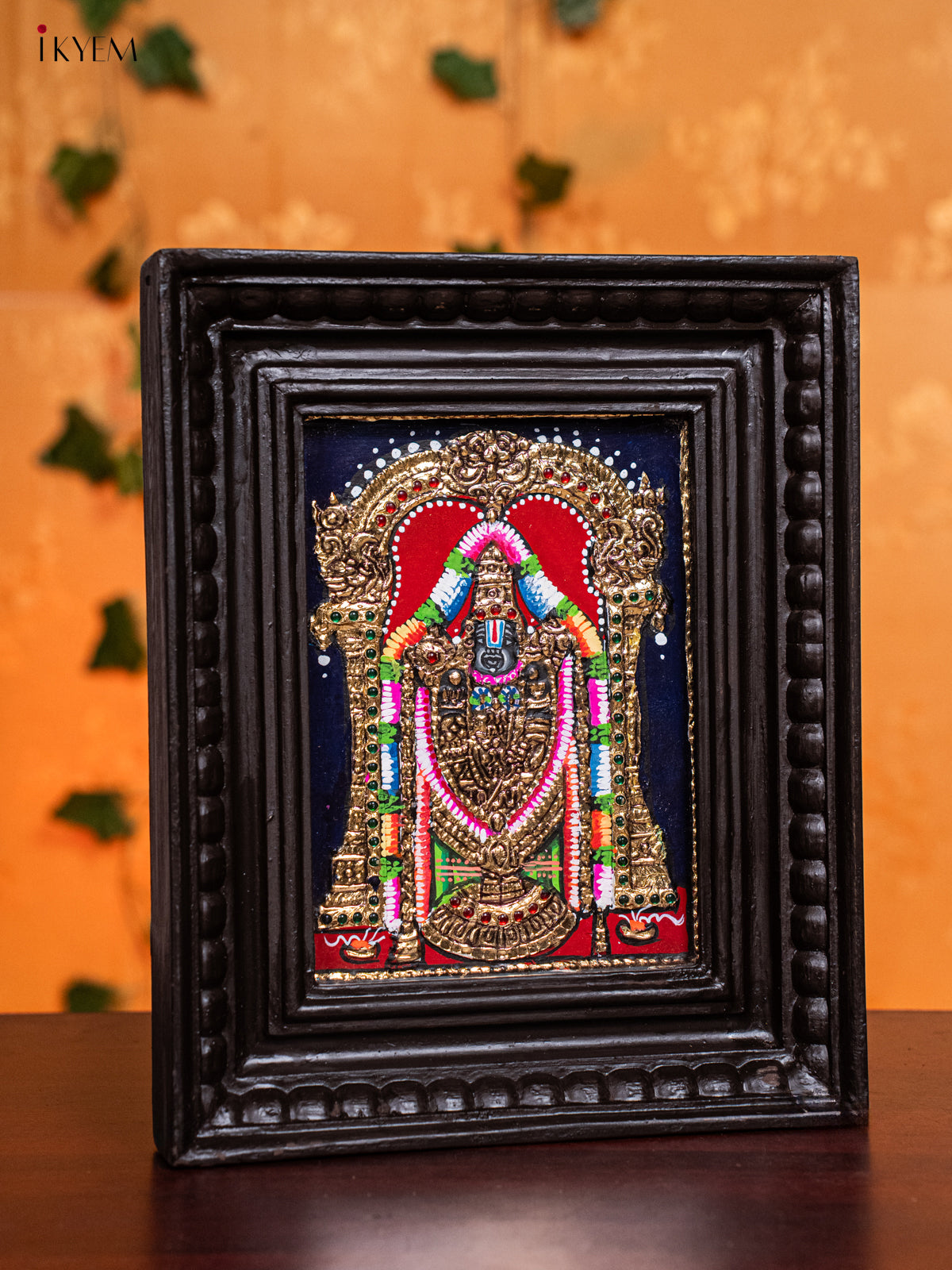 Divine Balaji Tanjore Painting in Teak Wood Frame 1