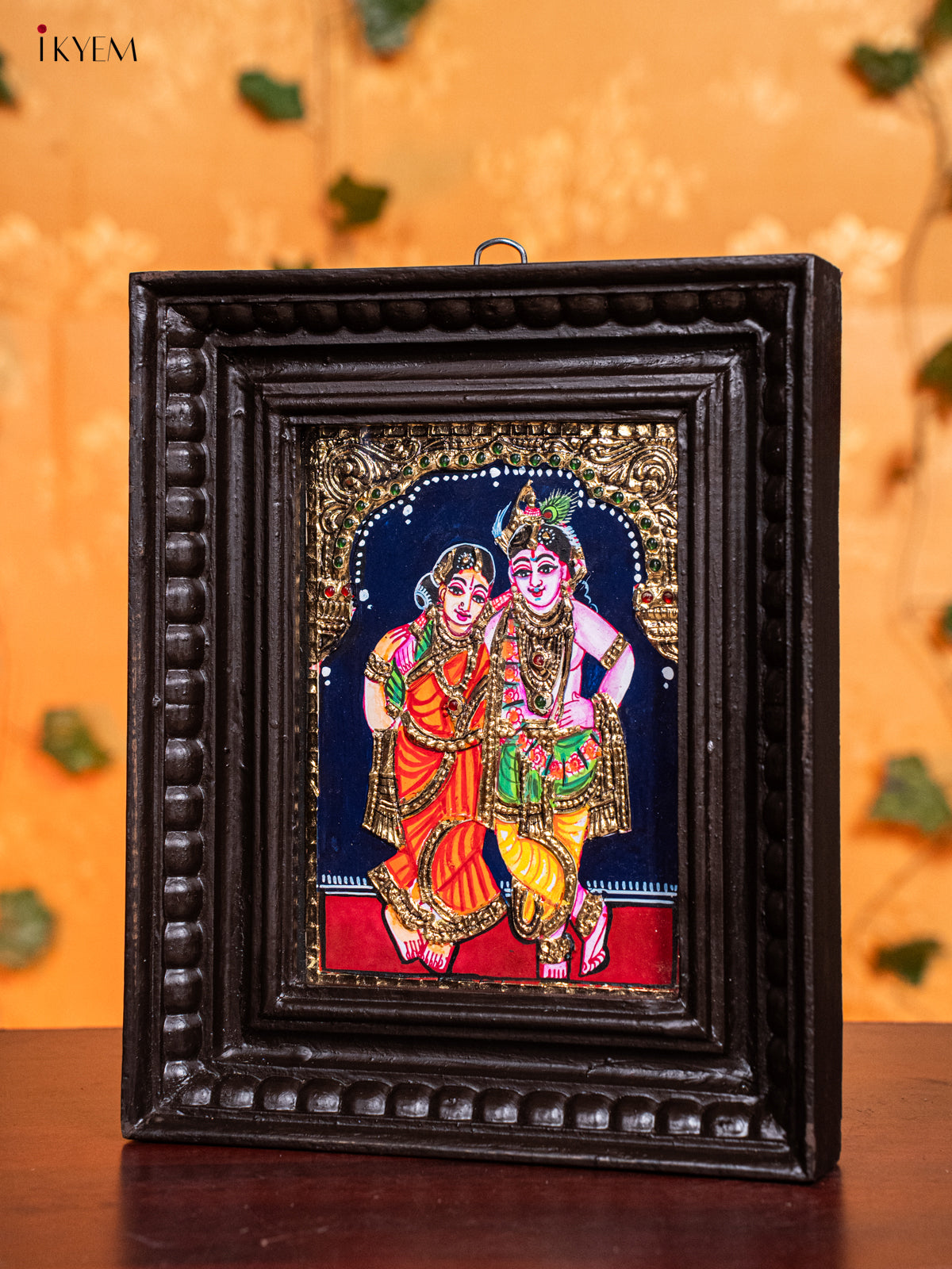 Beautiful Krishna & Rukmani Thanjavur painting 3