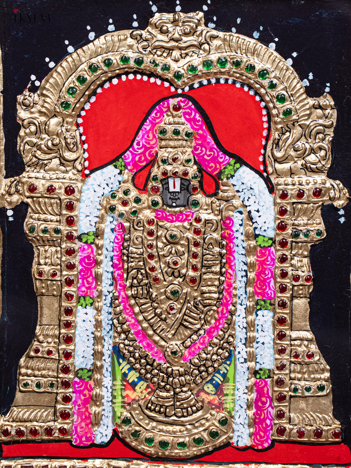 Timeless Tirupati Balaji Tanjore Painting in Teak Wood Frame 2