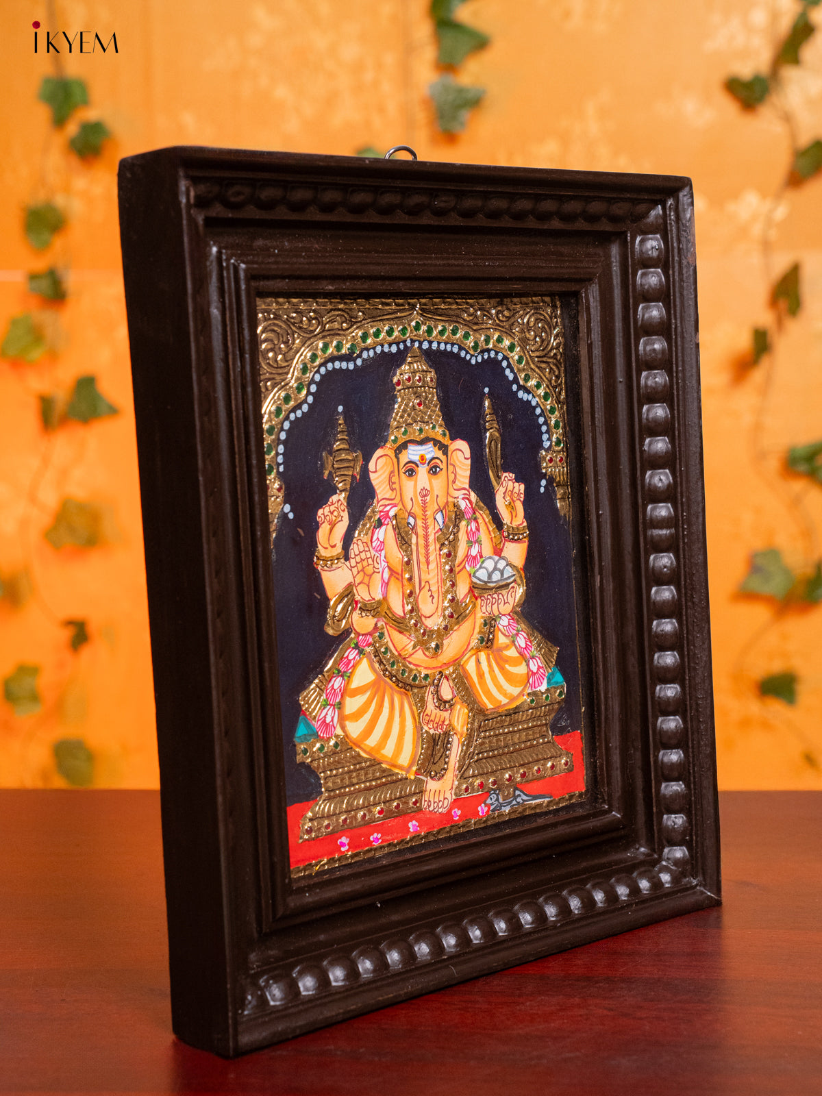 Opulent Thanjavur painting Of Lord Ganesha 2