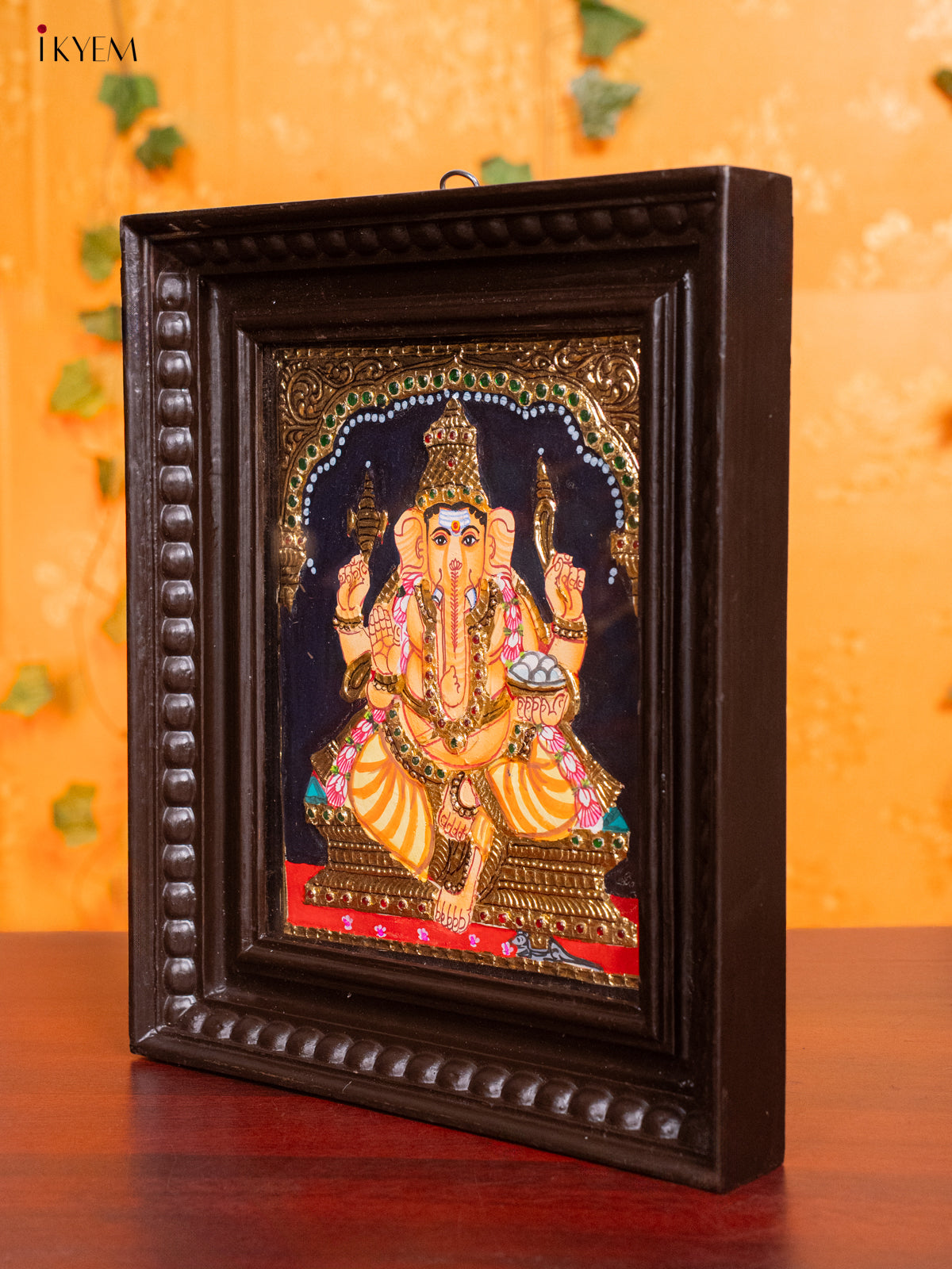 Opulent Thanjavur painting Of Lord Ganesha 3