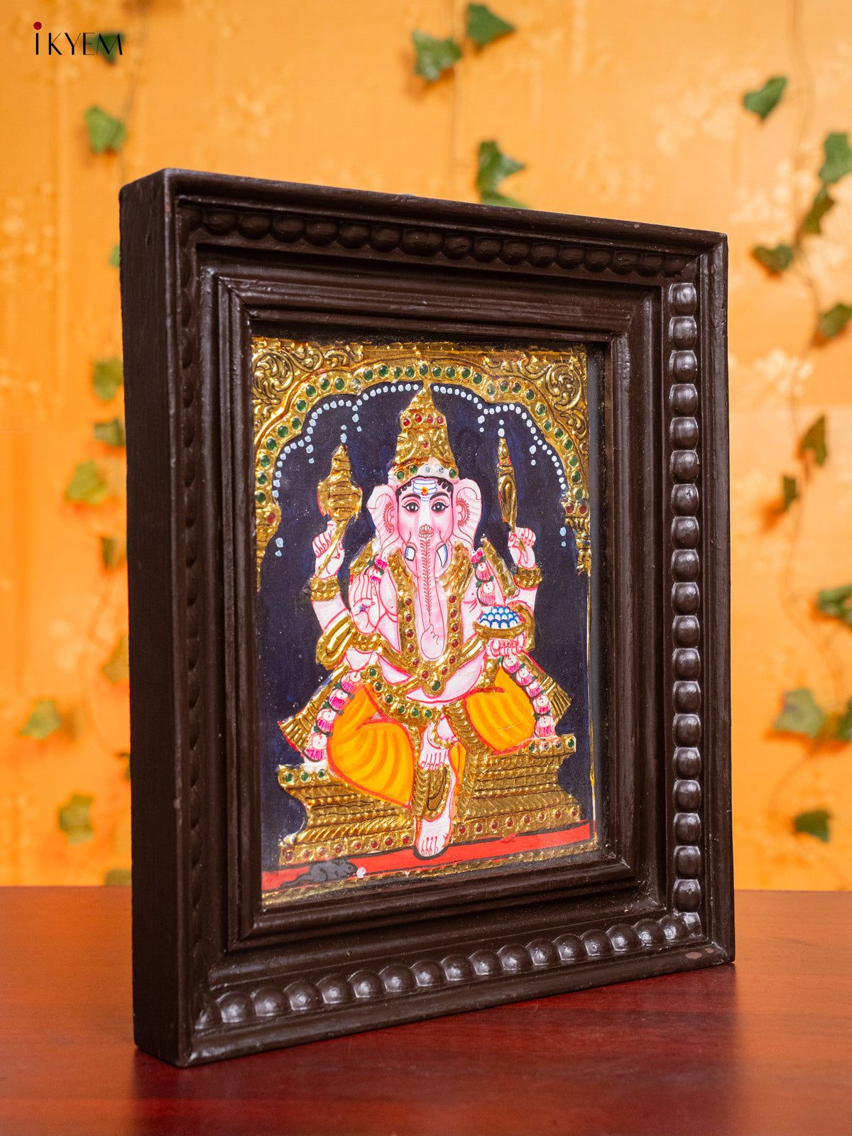 Charming Thanjavur painting Of Lord Ganesha 1