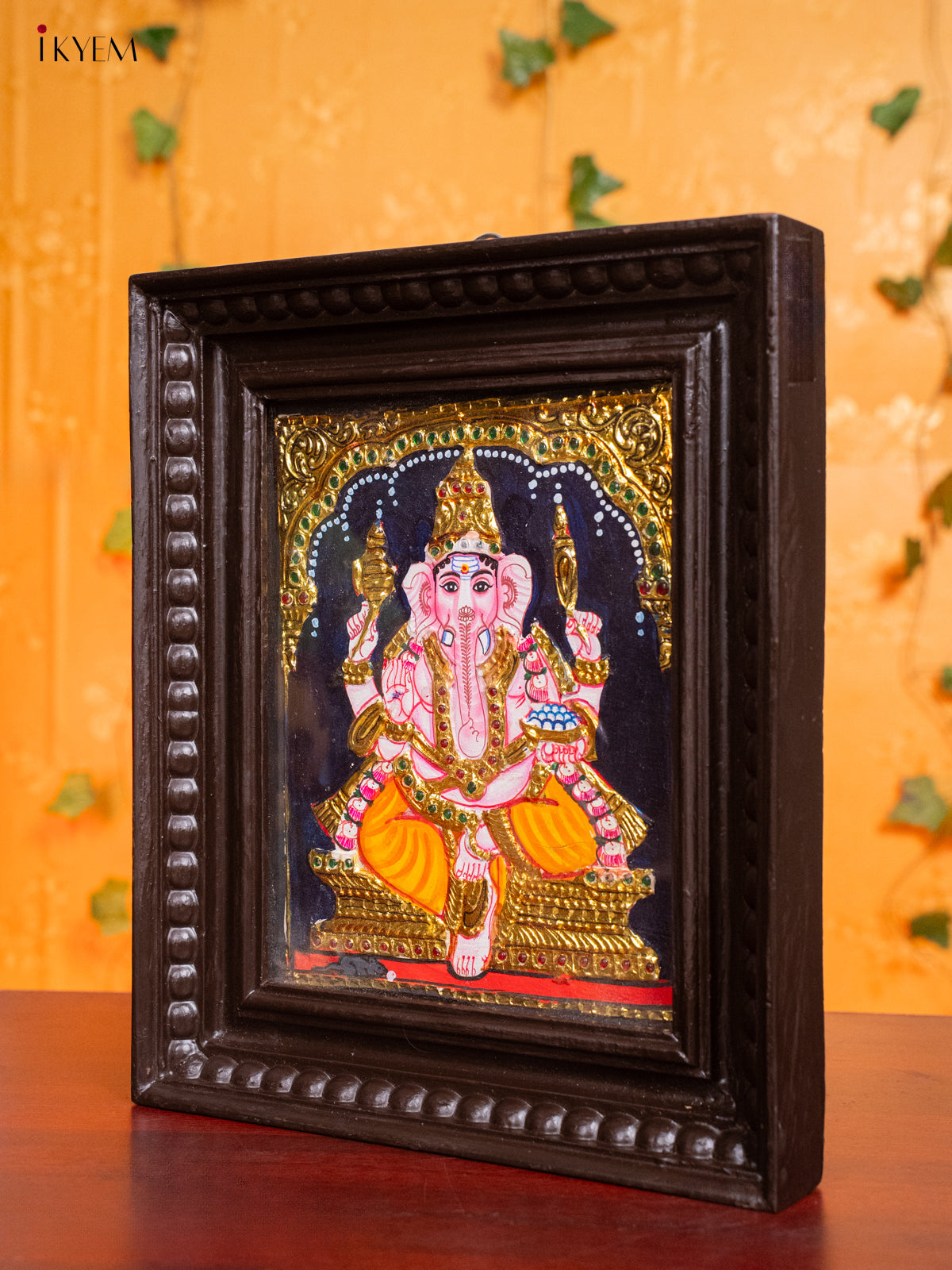 Charming Thanjavur painting Of Lord Ganesha 3