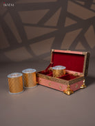 Pink Floral Dry Fruit Gift Box with 3 Jar -3