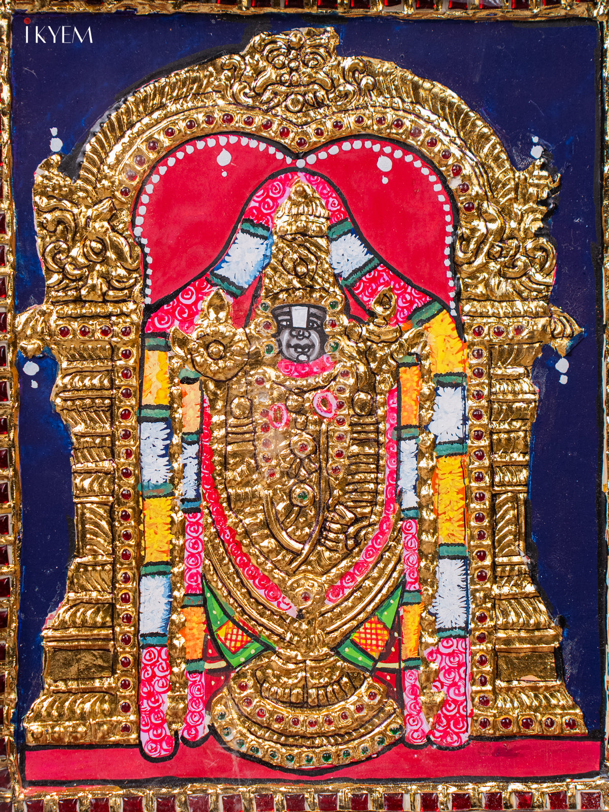 Majestic Lord Venkatachalapathy Tanjore painting 2