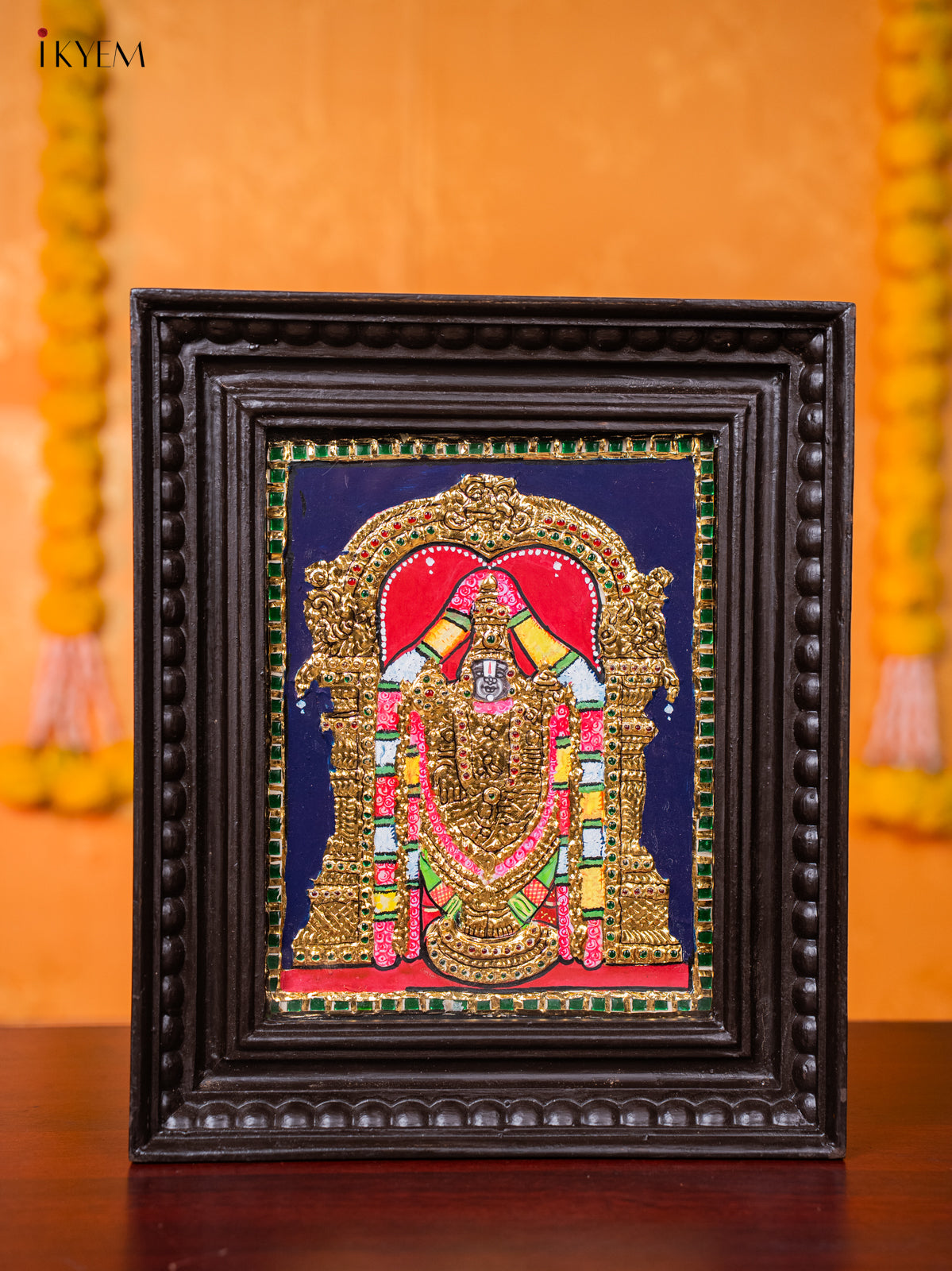 Stunning Lord Tirupati Balaji Tanjore painting